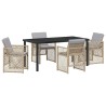 Ensemble de salle à manger pour jardin 5 pcs Beige polyrotin 563224563224