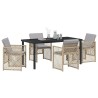 Ensemble de salle à manger pour jardin 5 pcs Beige polyrotin 563224563224