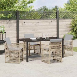 Ensemble de salle à manger pour jardin 5 pcs Beige polyrotin 563224563224