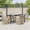 Ensemble de salle à manger pour jardin 5 pcs Beige polyrotin 563224563224