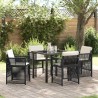 Ensemble de salle à manger pour jardin 5 pcs Noir 563225563225
