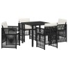 Ensemble de salle à manger pour jardin 5 pcs Noir 563225563225