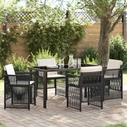 Ensemble de salle à manger pour jardin 5 pcs Noir 563226563226