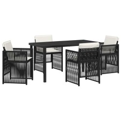 Ensemble de salle à manger pour jardin 5 pcs Noir 563226563226