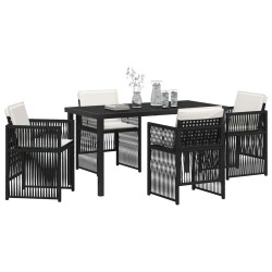 Ensemble de salle à manger pour jardin 5 pcs Noir 563226563226