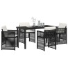 Ensemble de salle à manger pour jardin 5 pcs Noir 563226563226