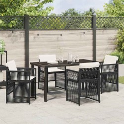 Ensemble de salle à manger pour jardin 5 pcs Noir 563226563226