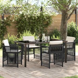 Ensemble de salle à manger pour jardin 5 pcs Noir 563227563227