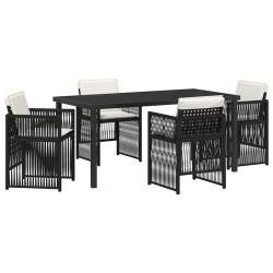 Ensemble de salle à manger pour jardin 5 pcs Noir 563227563227
