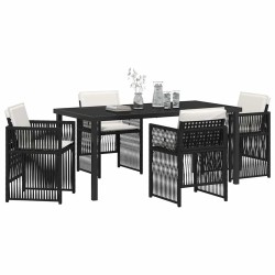 Ensemble de salle à manger pour jardin 5 pcs Noir 563227563227