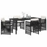 Ensemble de salle à manger pour jardin 5 pcs Noir 563227563227