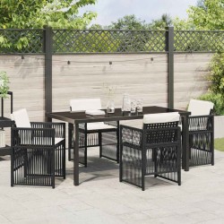 Ensemble de salle à manger pour jardin 5 pcs Noir 563227563227