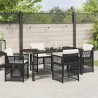 Ensemble de salle à manger pour jardin 5 pcs Noir 563227563227