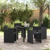 Ensemble de salle à manger pour jardin 5 pcs Noir polyrotin 563228563228