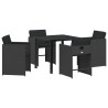 Ensemble de salle à manger pour jardin 5 pcs Noir polyrotin 563228563228