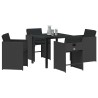 Ensemble de salle à manger pour jardin 5 pcs Noir polyrotin 563228563228
