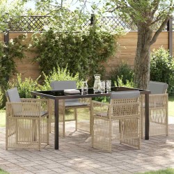 Ensemble de salle à manger pour jardin 5 pcs Beige 563237563237