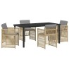 Ensemble de salle à manger pour jardin 5 pcs Beige 563237563237