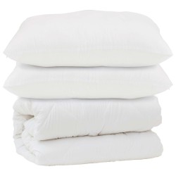 Couette avec oreiller 3 pcs Blanc Microfibre 563242563242