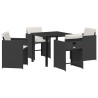Ensemble de salle à manger pour jardin 5 pcs Noir polyrotin 563246563246