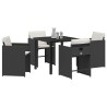 Ensemble de salle à manger pour jardin 5 pcs Noir polyrotin 563246563246