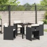 Ensemble de salle à manger pour jardin 5 pcs Noir polyrotin 563246563246