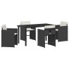 Ensemble de salle à manger pour jardin 5 pcs Noir polyrotin 563247563247