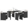 Ensemble de salle à manger pour jardin 5 pcs Noir polyrotin 563247563247