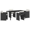 Ensemble de salle à manger pour jardin 5 pcs Noir polyrotin 563248563248
