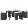 Ensemble de salle à manger pour jardin 5 pcs Noir polyrotin 563248563248