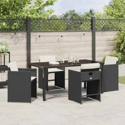 Ensemble de salle à manger pour jardin 5 pcs Noir polyrotin 563248563248
