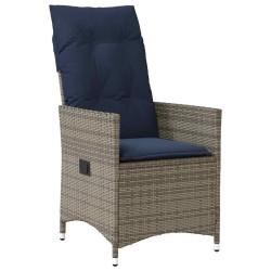 Ensemble table et chaises avec coussin 5 pcs Gris Rotin PE 563251563251