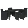 Ensemble de salle à manger pour jardin 5 pcs Noir polyrotin 563258563258