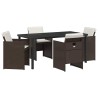 Ensemble de salle à manger pour jardin 5 pcs Marron polyrotin 563259563259