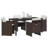 Ensemble de salle à manger pour jardin 5 pcs Marron polyrotin 563259563259