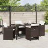Ensemble de salle à manger pour jardin 5 pcs Marron polyrotin 563259563259
