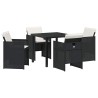 Ensemble de salle à manger pour jardin 5 pcs Noir polyrotin 563260563260
