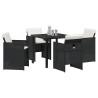 Ensemble de salle à manger pour jardin 5 pcs Noir polyrotin 563260563260