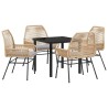 Ensemble de salle à manger pour jardin 5 pcs Marron polyrotin 563261563261