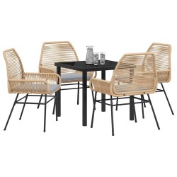 Ensemble de salle à manger pour jardin 5 pcs Marron polyrotin 563261563261