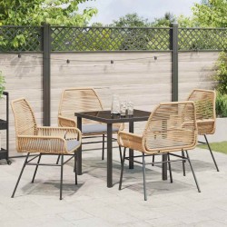 Ensemble de salle à manger pour jardin 5 pcs Marron polyrotin 563261563261