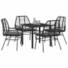 Ensemble de salle à manger pour jardin 5 pcs Noir polyrotin 563264563264