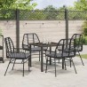 Ensemble de salle à manger pour jardin 5 pcs Noir polyrotin 563264563264