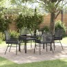 Ensemble de salle à manger pour jardin 5 pcs Noir polyrotin 563266563266