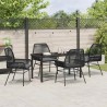 Ensemble de salle à manger pour jardin 5 pcs Noir polyrotin 563266563266