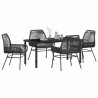 Ensemble de salle à manger pour jardin 5 pcs Noir polyrotin 563267563267