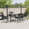 Ensemble de salle à manger pour jardin 5 pcs Noir polyrotin 563267563267