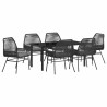 Ensemble de salle à manger pour jardin 7 pcs Noir polyrotin 563268563268