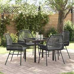 Ensemble de salle à manger pour jardin 5 pcs Noir polyrotin 563269563269
