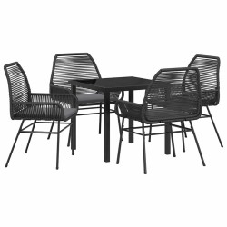 Ensemble de salle à manger pour jardin 5 pcs Noir polyrotin 563269563269